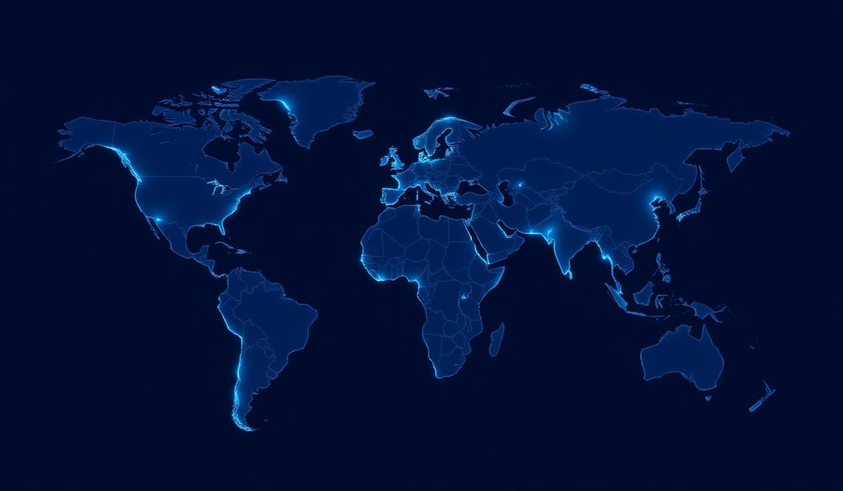 World map with connected global consulting partner network
